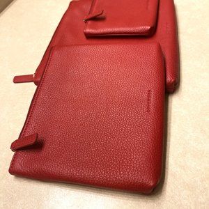 new Levenger red leather padded pouches